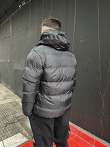 Ανδρικό μπουφάν με κουκούλα GUF-R2019-puffer μαύρο