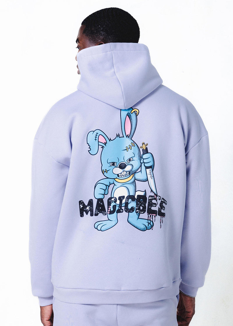 Μακρυμάνικο φούτερ με κουκούλα Magicbee - MB24503 - rabbit logo λιλά