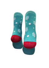 Χριστουγεννιάτικες κάλτσες V-tex - santa clause heart - γαλάζιο