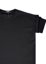 Ανδρική κοντομάνικη μπλούζα Close Society-STS-PUNTO-black fabric regular fit