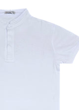 Κοντομάνικη μπλούζα GUF - 00124-4 - mao polo slim fit tee λευκό