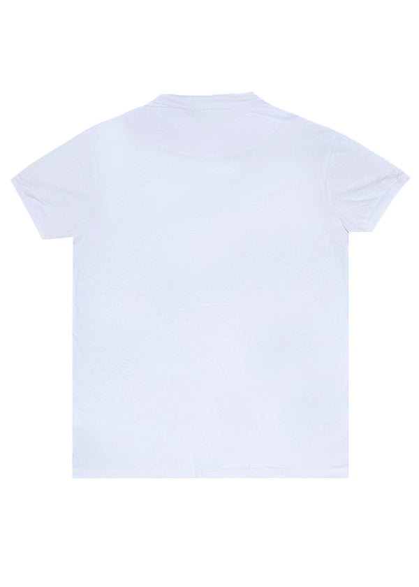 Κοντομάνικη μπλούζα GUF - 00124-4 - mao polo slim fit tee λευκό