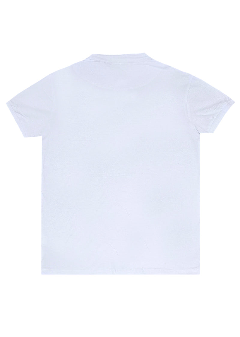 Κοντομάνικη μπλούζα GUF - 00124-4 - mao polo slim fit tee λευκό