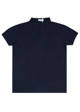 Κοντομάνικη μπλούζα GUF - 00124-5 - mao polo slim fit tee μπλε σκούρο