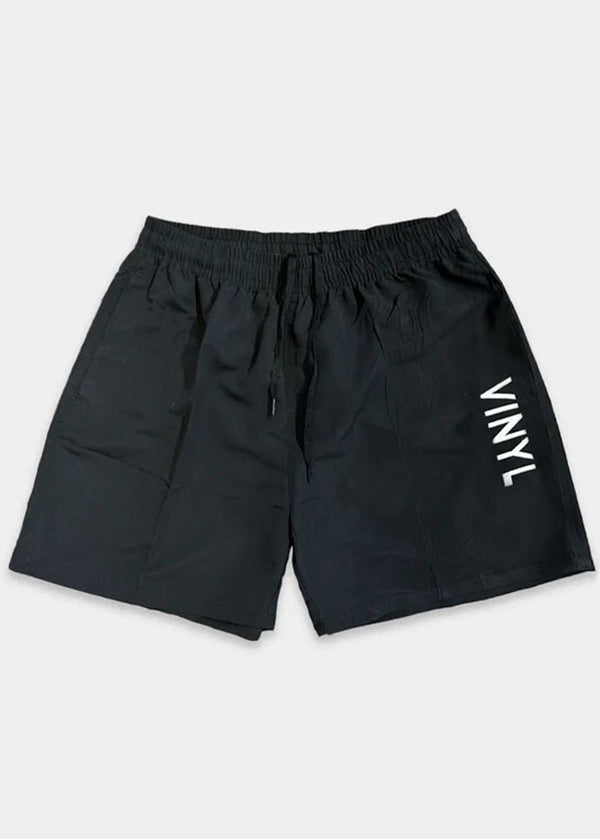 Ανδρικό μαγιό Vinyl Art Clothing - 00489-01 - minimal side logo midi swim boxer μαύρο