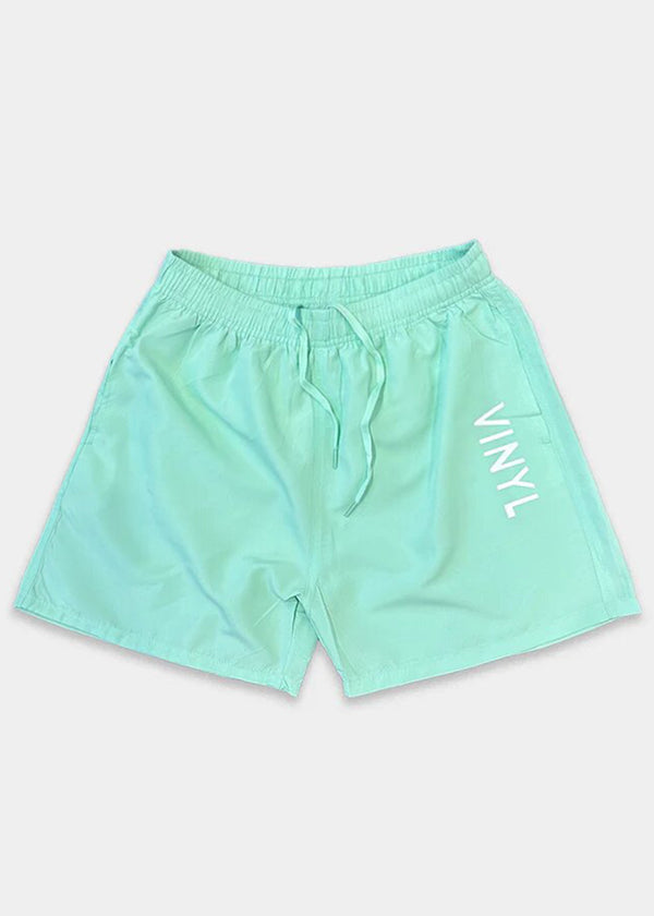 Ανδρικό μαγιό Vinyl Art Clothing - 00489-07 - minimal side logo midi swim boxer μέντα