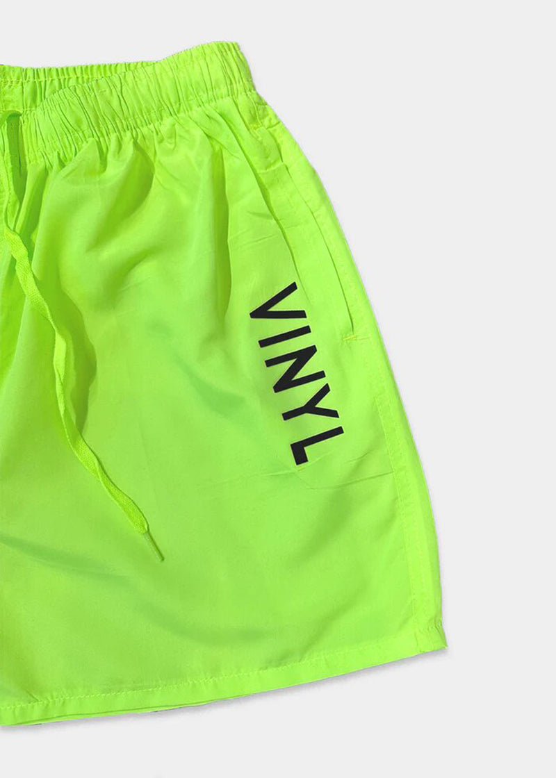 Ανδρικό μαγιό Vinyl Art Clothing - 00489-32 - minimal side logo midi swim boxer λάιμ
