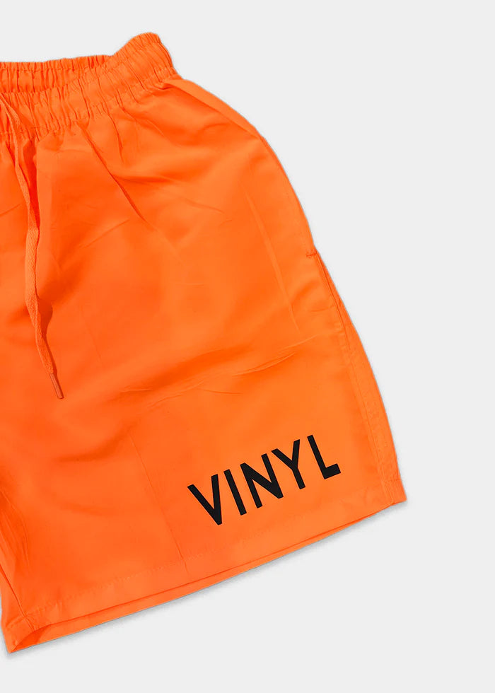 Ανδρικό μαγιό Vinyl Art Clothing - 00631-27 - minimal logo midi swim boxer πορτοκαλί