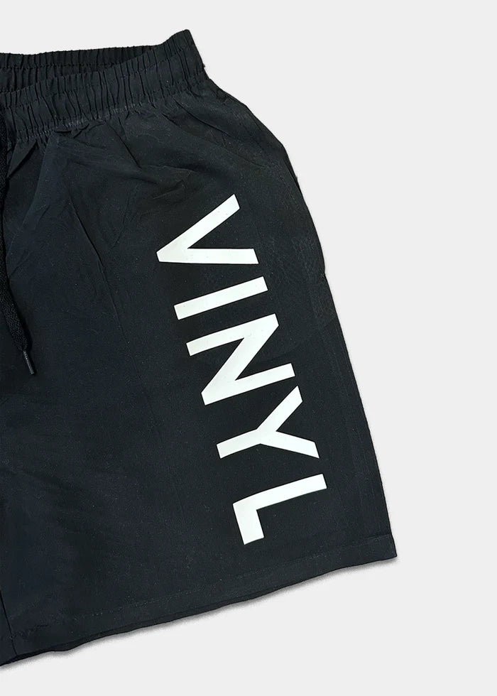 Ανδρικό μαγιό Vinyl Art Clothing - 00965-01 - side logo midi swim boxer μαύρο