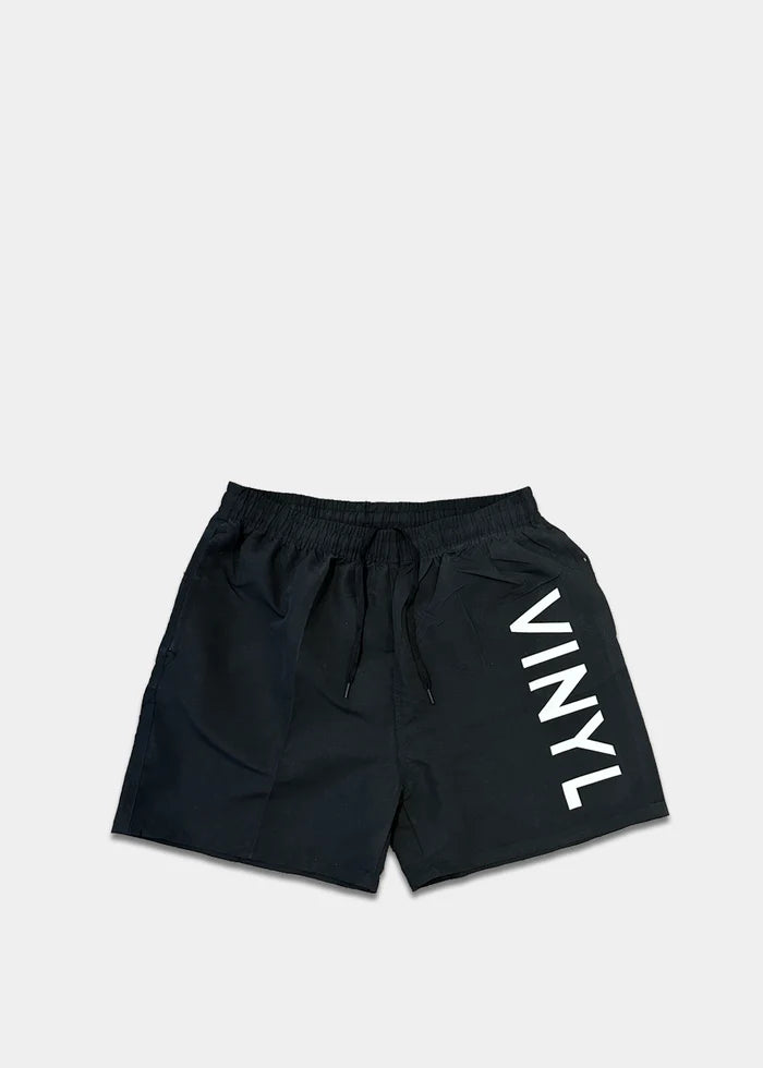 Ανδρικό μαγιό Vinyl Art Clothing - 00965-01 - side logo midi swim boxer μαύρο