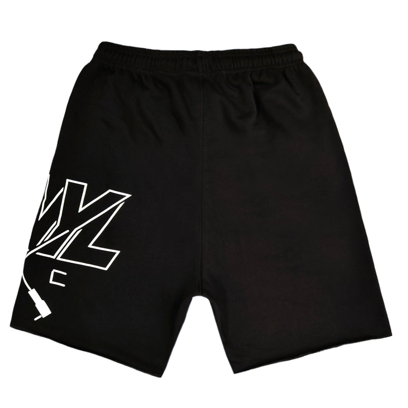 Vinyl art clothing - 01420-01 - cross logo shorts - black