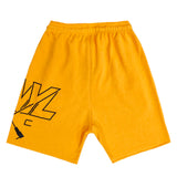 Vinyl art clothing cross logo shorts - yellow