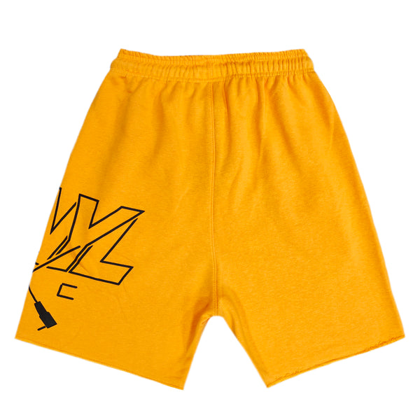 Vinyl art clothing - 01420-27 - cross logo shorts - yellow