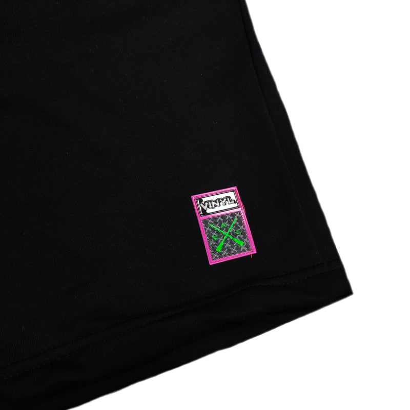 Βερμούδα Vinyl art clothing - 01730-01 - 3D limited logo print shorts μαύρο