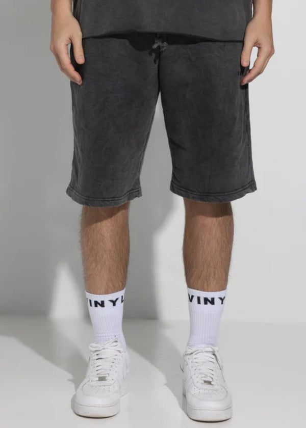 Ανδρική βερμούδα Vinyl Art Clothing - 02520-01 -  regular fit  premium washed shorts μαύρο