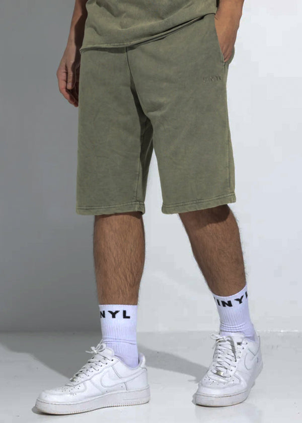 Ανδρική βερμούδα Vinyl Art Clothing - 02520-04 -  regular fit  premium washed shorts χακί