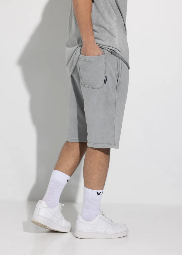 Ανδρική βερμούδα Vinyl Art Clothing - 02520-09 -  regular fit  premium washed shorts γκρι