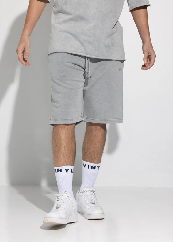 Ανδρική βερμούδα Vinyl Art Clothing - 02520-09 -  regular fit  premium washed shorts γκρι
