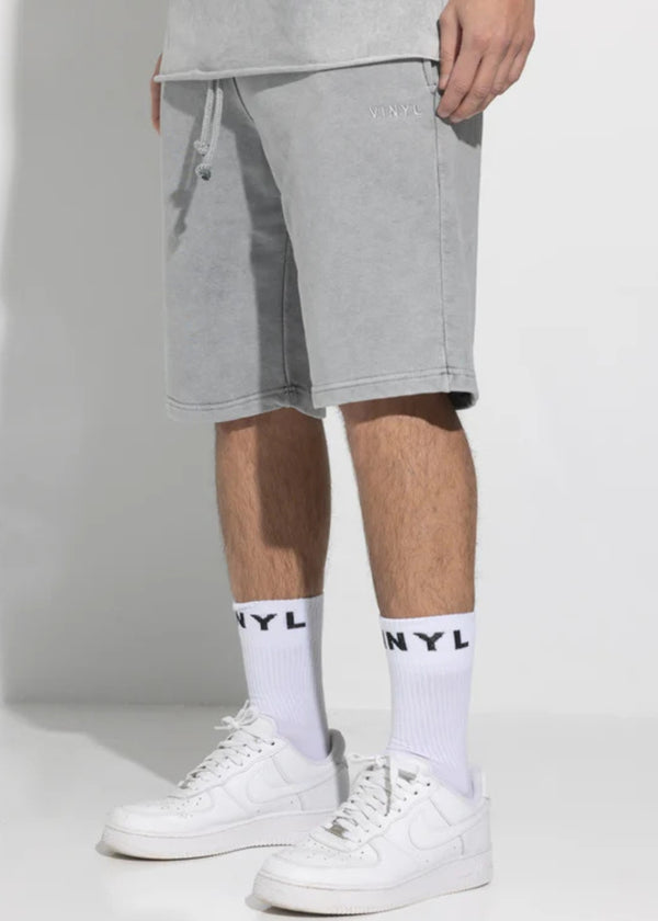 Ανδρική βερμούδα Vinyl Art Clothing - 02520-09 -  regular fit  premium washed shorts γκρι