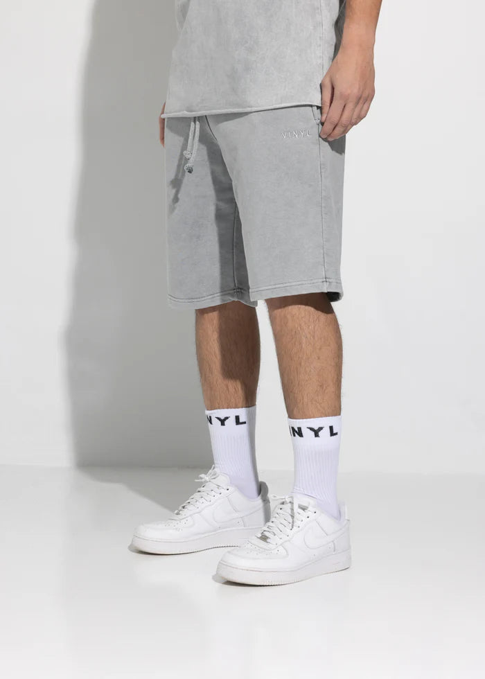 Ανδρική βερμούδα Vinyl Art Clothing - 02520-09 -  regular fit  premium washed shorts γκρι