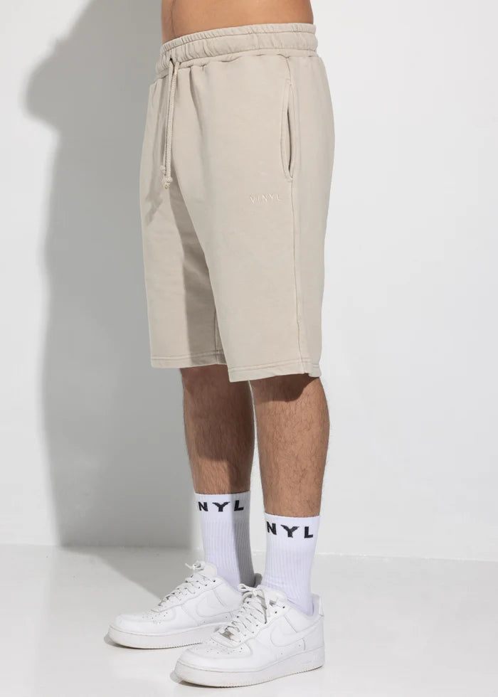 Ανδρική βερμούδα Vinyl Art Clothing - 02520-77 -  regular fit  premium washed shorts μπεζ