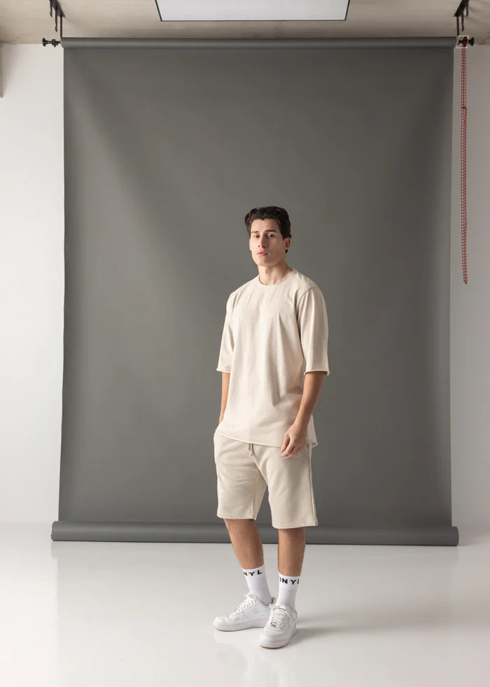 Ανδρική βερμούδα Vinyl Art Clothing - 02520-77 -  regular fit  premium washed shorts μπεζ