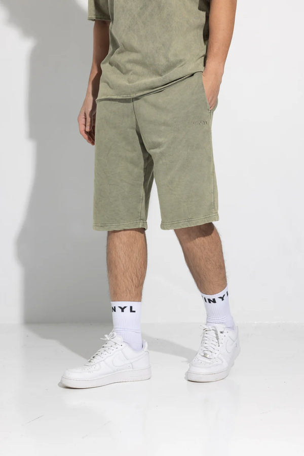 Ανδρική βερμούδα Vinyl Art Clothing - 02520-04 -  regular fit  premium washed shorts χακί
