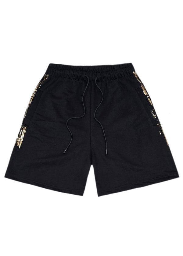 Ανδρική βερμούδα Vinyl Art Clothing - 02723-01 - golden aura regular fit shorts μαύρο