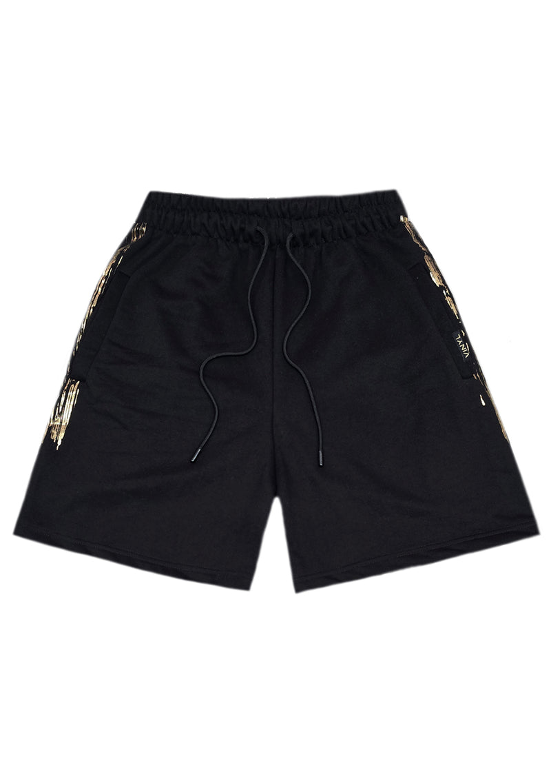 Ανδρική βερμούδα Vinyl Art Clothing - 02723-01 - golden aura regular fit shorts μαύρο