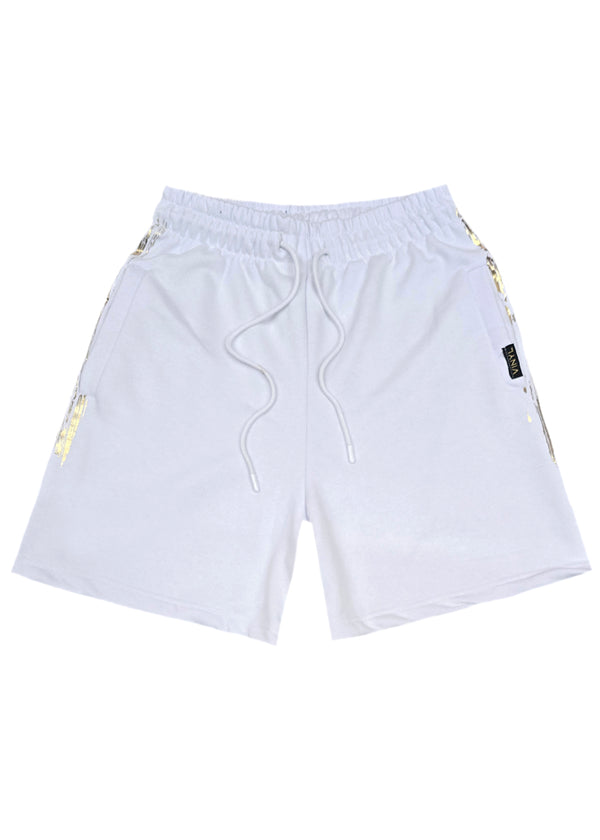 Ανδρική βερμούδα Vinyl Art Clothing - 02723-02 - golden aura regular fit shorts λευκό