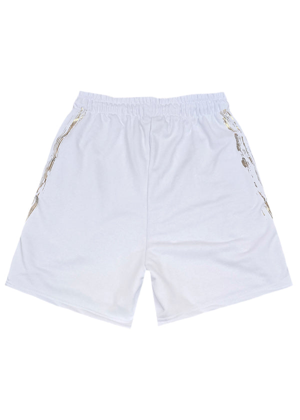 Ανδρική βερμούδα Vinyl Art Clothing - 02723-02 - golden aura regular fit shorts λευκό