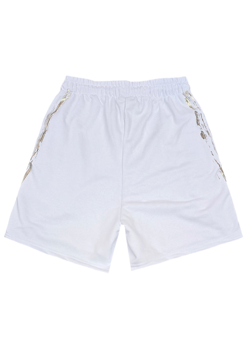 Ανδρική βερμούδα Vinyl Art Clothing - 02723-02 - golden aura regular fit shorts λευκό