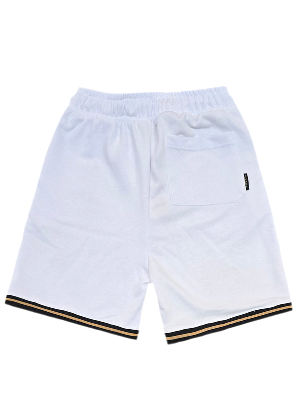 Ανδρική βερμούδα Vinyl Art Clothing - 02980-02 - striped ends shorts regular fit λευκό