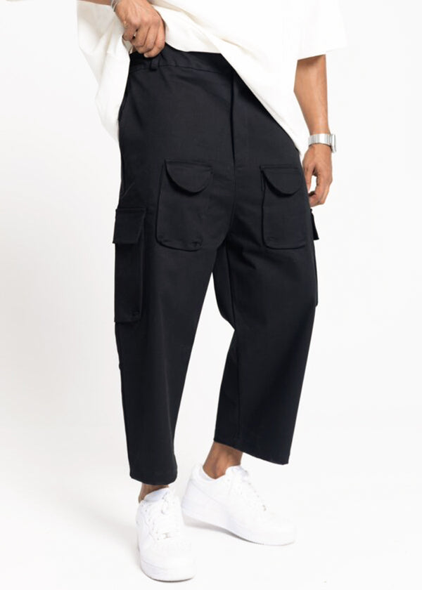 Ανδρικό παντελόνι Devoted-031131B-Cropped Pants with Pockets Black