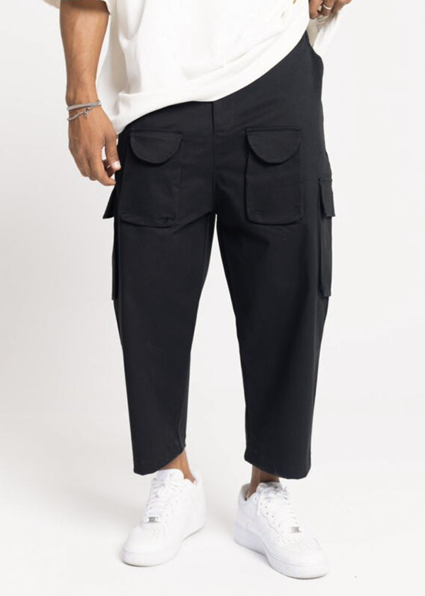 Ανδρικό παντελόνι Devoted-031131B-Cropped Pants with Pockets Black