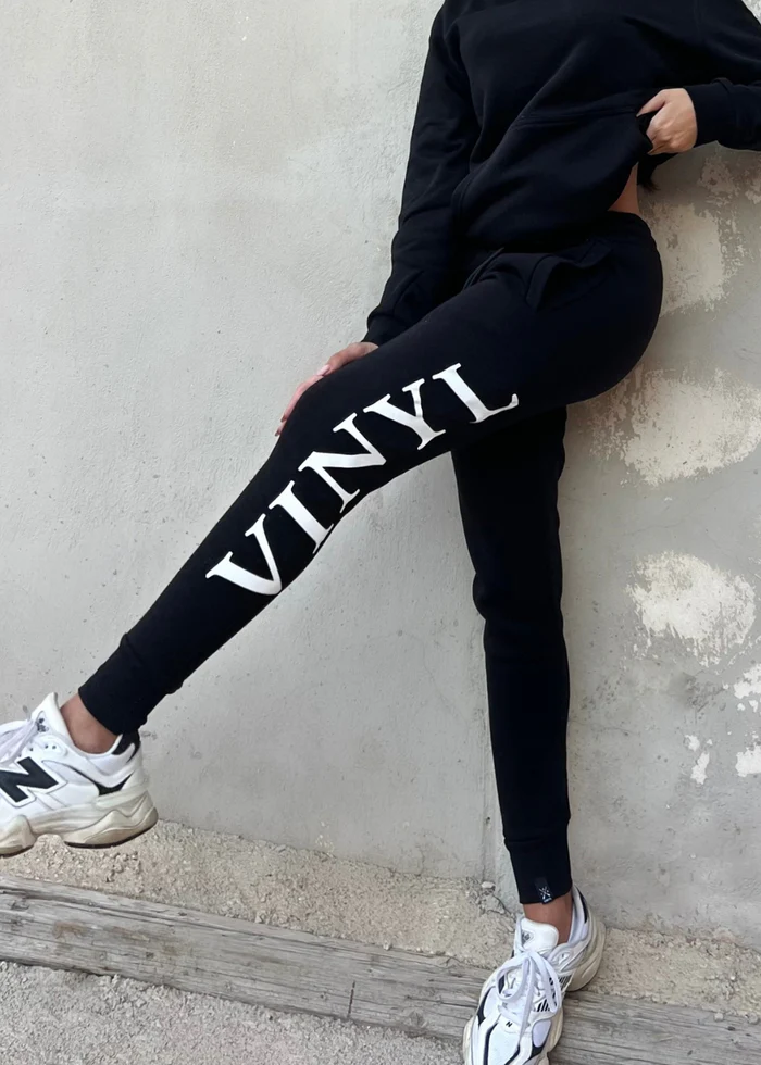 Ανδρική φόρμα Vinyl art clothing - 03524-01 - side logo sweatpant μαύρο