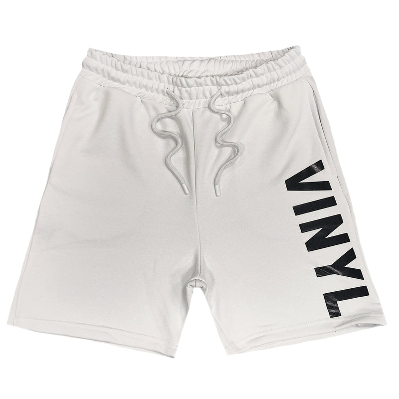 Ανδρική βερμούδα Vinyl art clothing - 04952-02 - logo print shorts λευκό