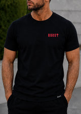 QUEST CLOTHING Ανδρική κοντομάνικη μπλούζα μαύρη 05-STAT-black