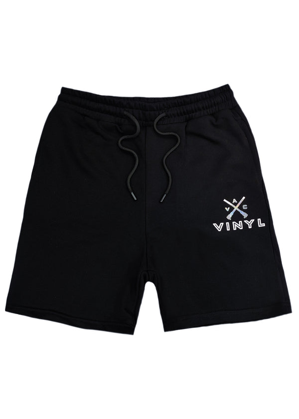 Ανδρική βερμούδα Vinyl art clothing - 05970-01 - elevated logo shorts μαύρο