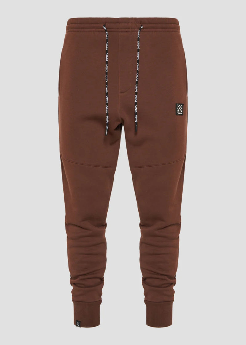 Ανδρική φόρμα Vinyl Art Clothing - 06324-33 - core pants cotton regular fit καφέ