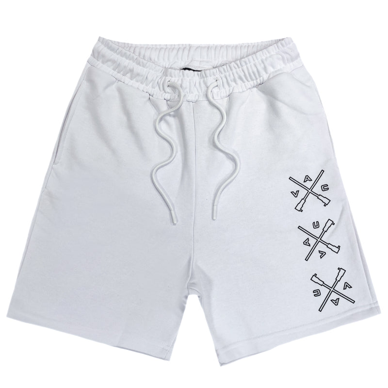 Ανδρική βερμούδα Vinyl art clothing - 07512-02 - regular fit shorts λευκό