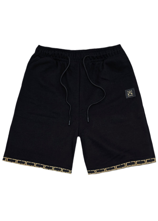 Ανδρική βερμούδα Vinyl Art Clothing - 07820-01 - linear ends shorts  regular fit μαύρο