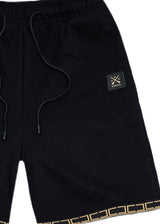 Ανδρική βερμούδα Vinyl Art Clothing - 07820-01 - linear ends shorts  regular fit μαύρο