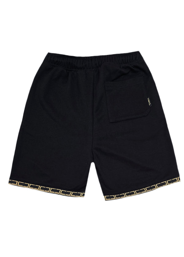Ανδρική βερμούδα Vinyl Art Clothing - 07820-01 - linear ends shorts  regular fit μαύρο