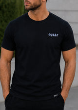 QUEST CLOTHING Ανδρική κοντομάνικη μπλούζα μαύρη 08 FREB-black