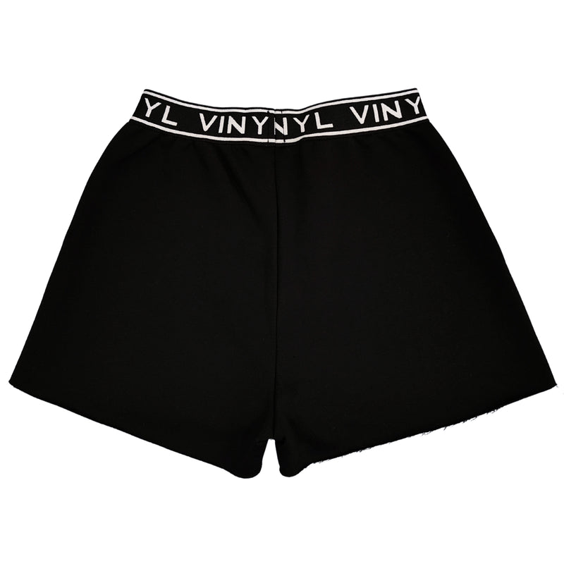 Γυναικεία βερμούδα Vinyl art clothing - 09810-01 - shorts with logo tape μαύρο