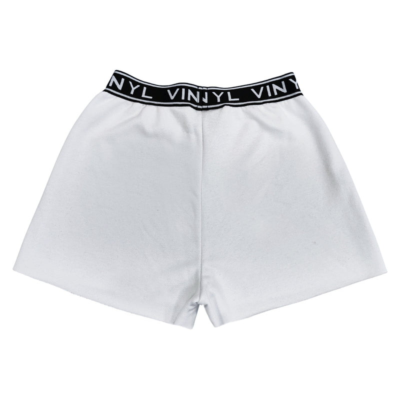 Γυναικεία βερμούδα Vinyl art clothing - 09810-02 - shorts with logo tape λευκό
