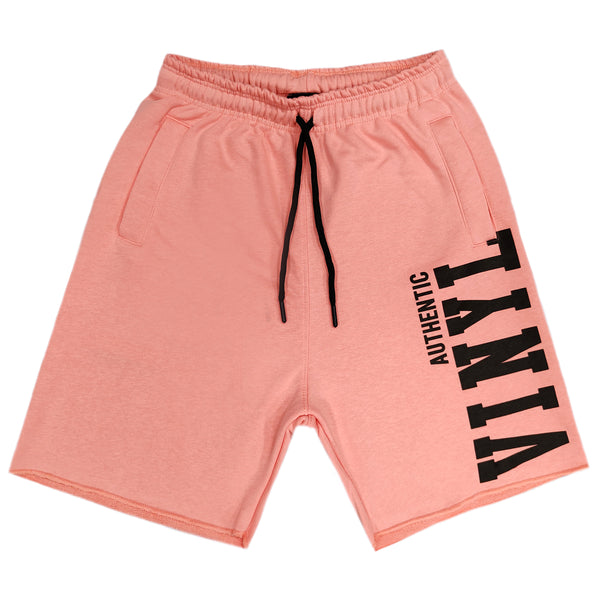 Vinyl art clothing big logo shorts - coral