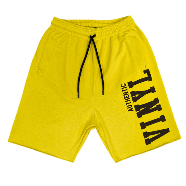 Ανδρική βερμούδα Vinyl art clothing - 09830-20 - big logo shorts κίτρινο