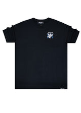 QUEST CLOTHING Ανδρική κοντομάνικη μπλούζα μαύρη 09 ANG-black